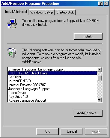 2232c win 98 d2xx add-remove programs